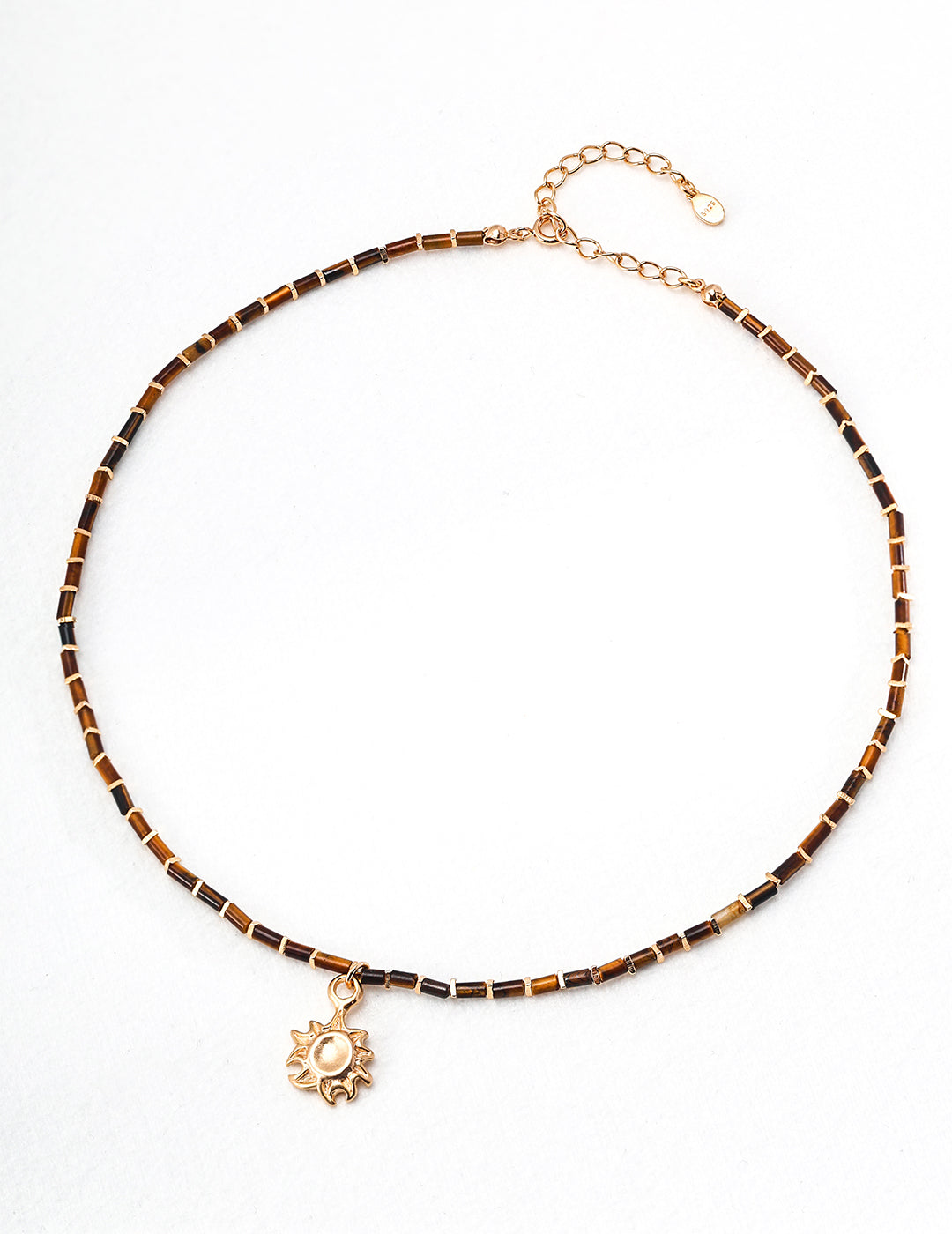 Sterling silver tiger's eye stone necklace