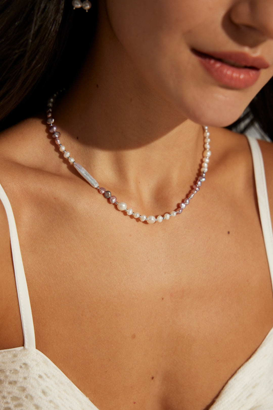 S925 silver fashion natural pearl necklace