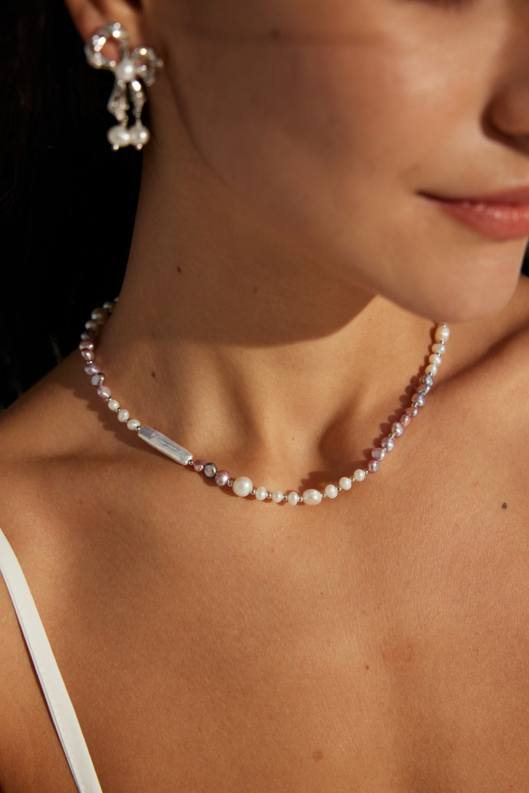 S925 silver fashion natural pearl necklace